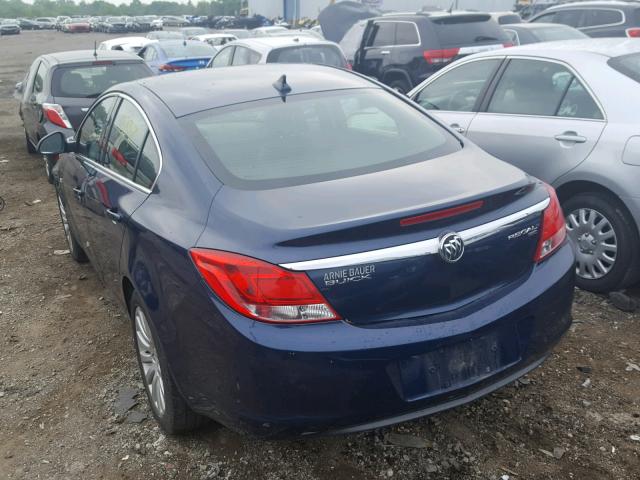 W04GN5EC1B1091089 - 2011 BUICK REGAL CXL BLUE photo 3