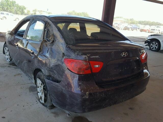 KMHDU46D37U045567 - 2007 HYUNDAI ELANTRA GL PURPLE photo 3