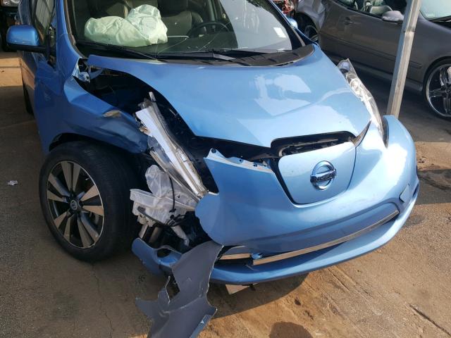 1N4AZ0CPXDC412729 - 2013 NISSAN LEAF S BLUE photo 9