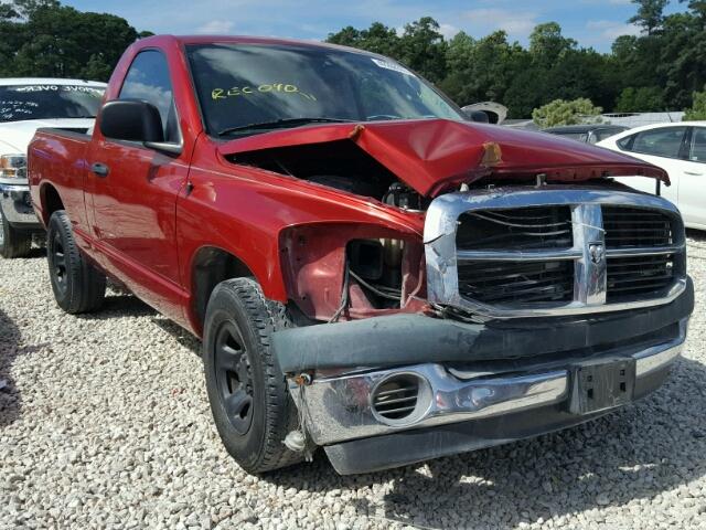 1D7HA16K27J639389 - 2007 DODGE RAM 1500 S RED photo 1