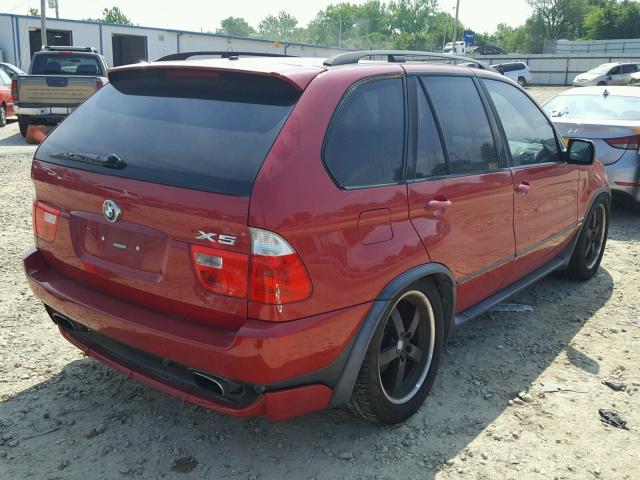 5UXFA93595LE83434 - 2005 BMW X5 4.8IS RED photo 4
