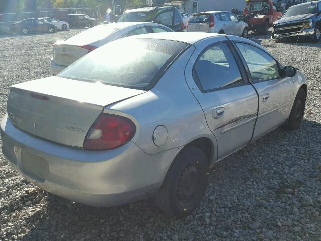 1B3ES46C71D271268 - 2001 DODGE NEON SILVER photo 4