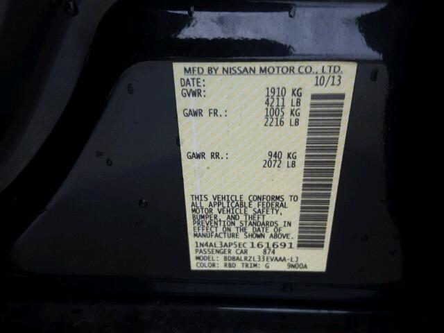 1N4AL3AP5EC161691 - 2014 NISSAN ALTIMA BLUE photo 10