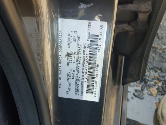 JM1BL1H6XA1187211 - 2010 MAZDA 3 S GRAY photo 10