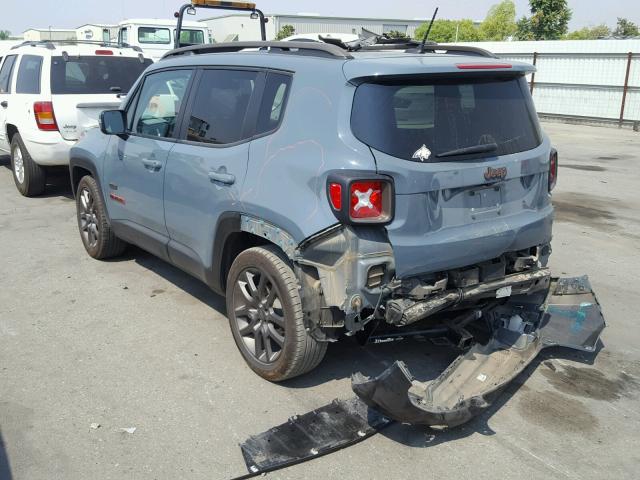 ZACCJABW9GPE00547 - 2016 JEEP RENEGADE L GRAY photo 3