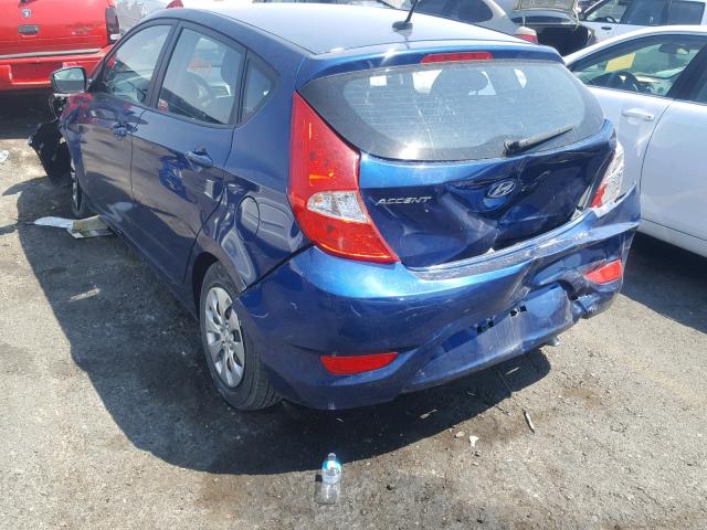 KMHCT5AEXHU312743 - 2017 HYUNDAI ACCENT SE BLUE photo 3