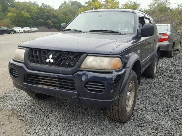 JA4MT21H02P007947 - 2002 MITSUBISHI MONTERO SP BLUE photo 2