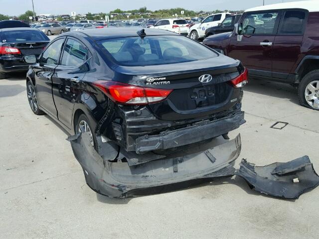 KMHDH4AE6EU150816 - 2014 HYUNDAI ELANTRA SE BLACK photo 3