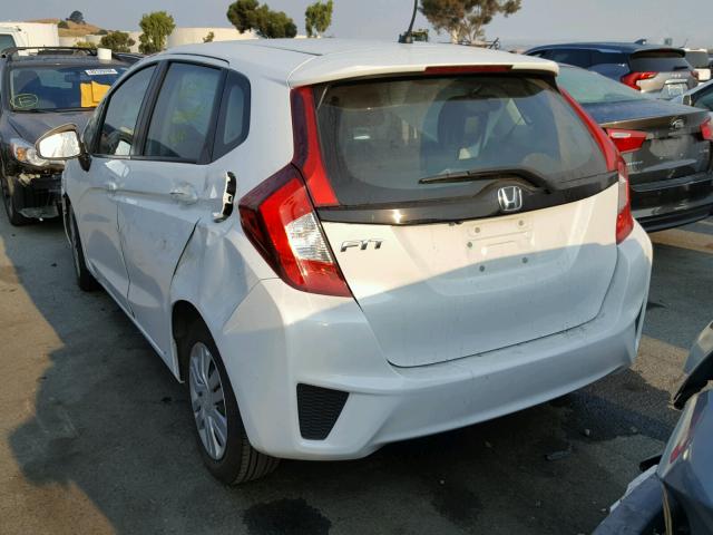 3HGGK5H52FM729033 - 2015 HONDA FIT LX WHITE photo 3