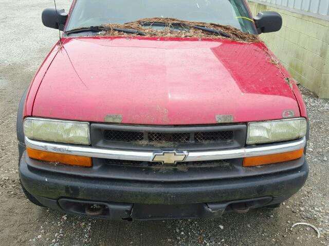 1GCCT19W828235932 - 2002 CHEVROLET S TRUCK S1 RED photo 7