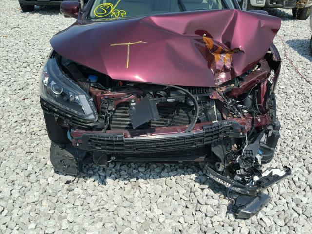 1HGCR3F89FA037831 - 2015 HONDA ACCORD EXL MAROON photo 9