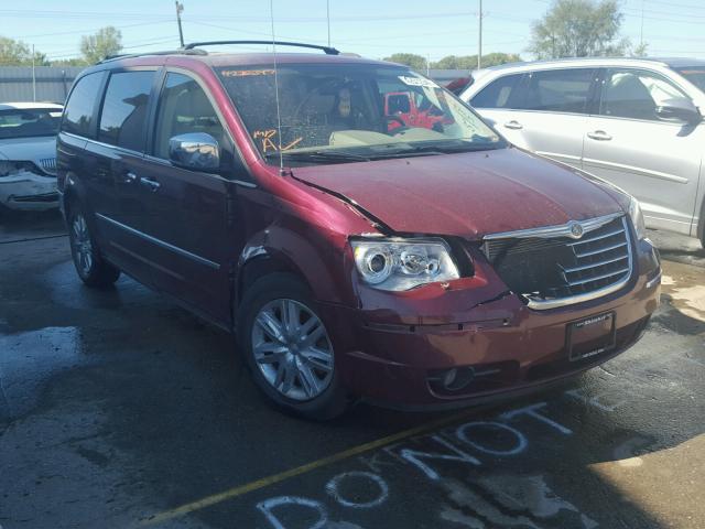 2A8HR64X28R689651 - 2008 CHRYSLER TOWN & COU BURGUNDY photo 1