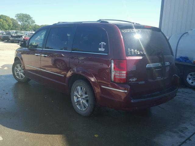 2A8HR64X28R689651 - 2008 CHRYSLER TOWN & COU BURGUNDY photo 3