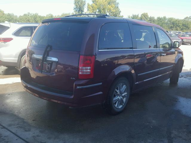 2A8HR64X28R689651 - 2008 CHRYSLER TOWN & COU BURGUNDY photo 4