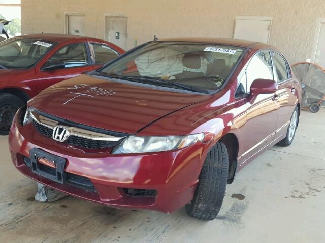 2HGFA1F65AH521304 - 2010 HONDA CIVIC MAROON photo 2