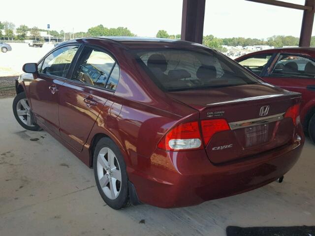 2HGFA1F65AH521304 - 2010 HONDA CIVIC MAROON photo 3