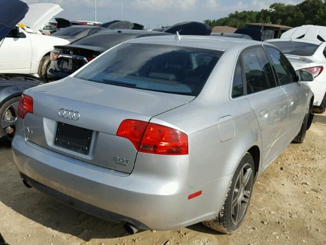 WAUDF78E37A123723 - 2007 AUDI A4 2.0T QU SILVER photo 4