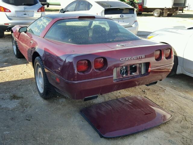 1G1YZ23J3P5800404 - 1993 CHEVROLET CORVETTE BURGUNDY photo 3