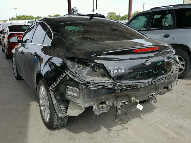 2G4GN5EC9B9184827 - 2011 BUICK REGAL CXL BLACK photo 3