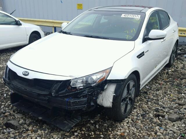 KNAGM4AD0D5055615 - 2013 KIA OPTIMA HYB WHITE photo 2