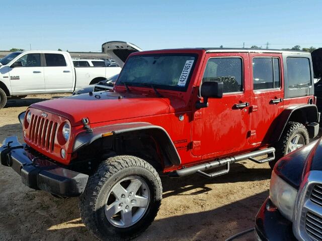 1C4BJWDG6FL766189 - 2015 JEEP WRANGLER U RED photo 2