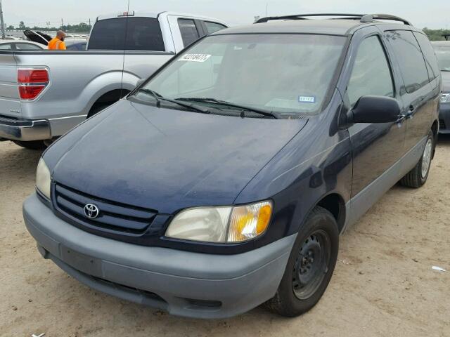 4T3ZF13C81U347431 - 2001 TOYOTA SIENNA BLUE photo 2