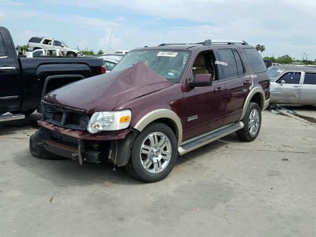 1FMEU64E97UB79110 - 2007 FORD EXPLORER MAROON photo 2