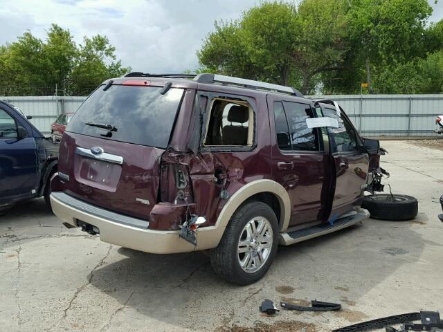 1FMEU64E97UB79110 - 2007 FORD EXPLORER MAROON photo 4