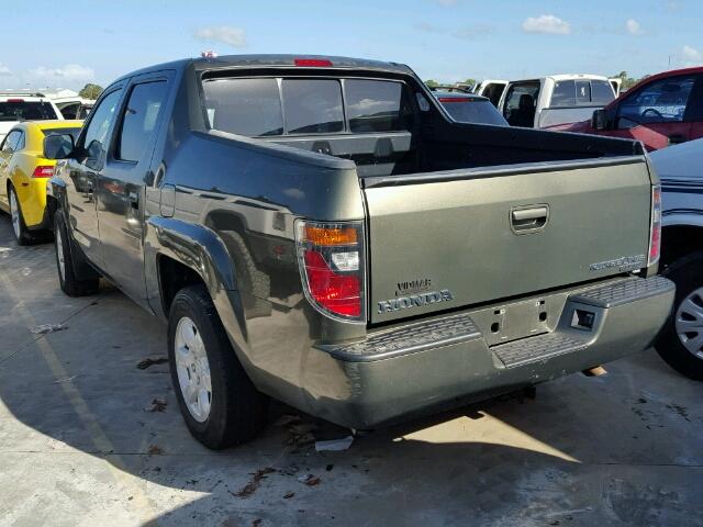 2HJYK16556H520605 - 2006 HONDA RIDGELINE GREEN photo 3