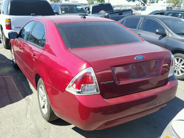 3FAHP07Z97R280147 - 2007 FORD FUSION SE RED photo 3