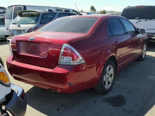 3FAHP07Z97R280147 - 2007 FORD FUSION SE RED photo 4