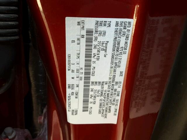 1FADP3F23EL266437 - 2014 FORD FOCUS SE RED photo 10