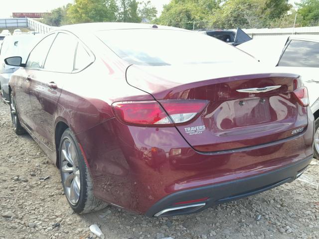 1C3CCCBB4FN714525 - 2015 CHRYSLER 200 S MAROON photo 3