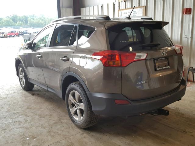 JTMRFREV8FD118524 - 2015 TOYOTA RAV4 XLE BROWN photo 3