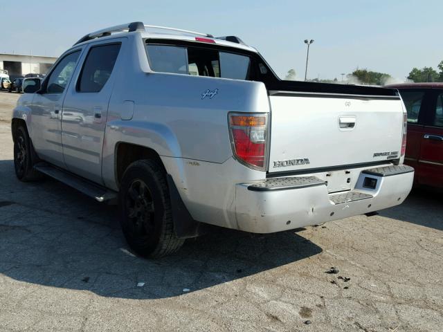 2HJYK16537H535640 - 2007 HONDA RIDGELINE SILVER photo 3