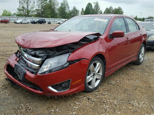 3FAHP0DC8AR173324 - 2010 FORD FUSION SPO MAROON photo 2