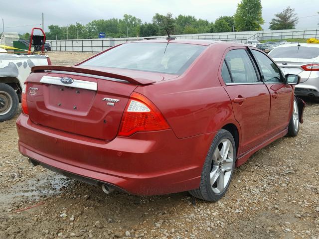 3FAHP0DC8AR173324 - 2010 FORD FUSION SPO MAROON photo 4