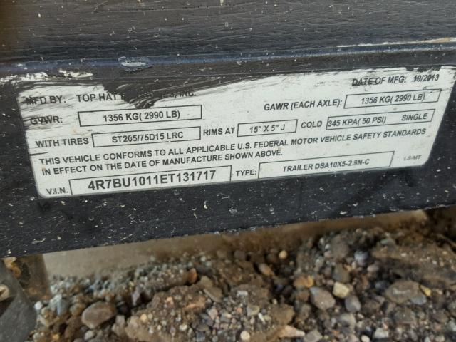 4R7BU1011ET131717 - 2014 CUST TANKER TRAILER BLACK photo 10