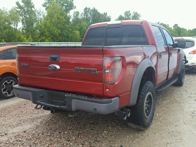 1FTFW1R62EFB00773 - 2014 FORD F150 SVT R BURGUNDY photo 4