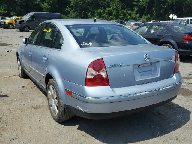 WVWTH63B93P456645 - 2003 VOLKSWAGEN PASSAT GLX BLUE photo 3