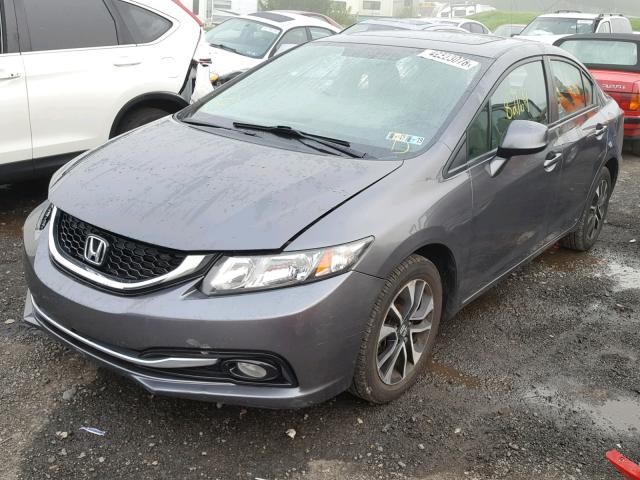 2HGFB2F90DH503102 - 2013 HONDA CIVIC EXL ნაცრისფერი ფოტო 2