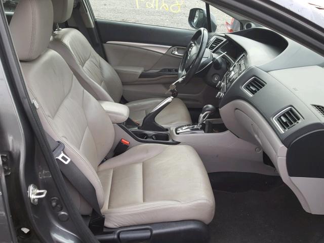 2HGFB2F90DH503102 - 2013 HONDA CIVIC EXL ნაცრისფერი ფოტო 5