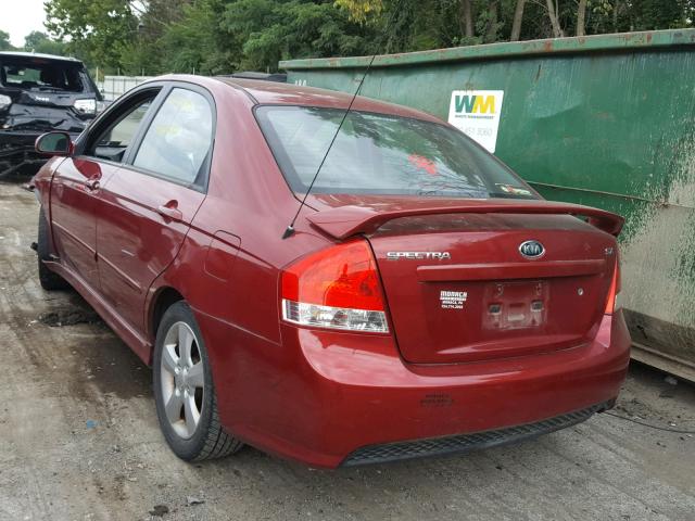 KNAFE221495024134 - 2009 KIA SPECTRA EX MAROON photo 3