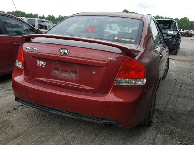 KNAFE221495024134 - 2009 KIA SPECTRA EX MAROON photo 4