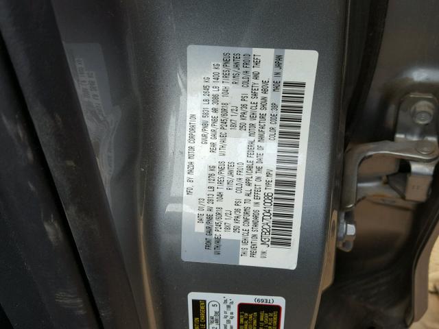 JM3TB2CA7D0410086 - 2013 MAZDA CX-9 TOURI GRAY photo 10