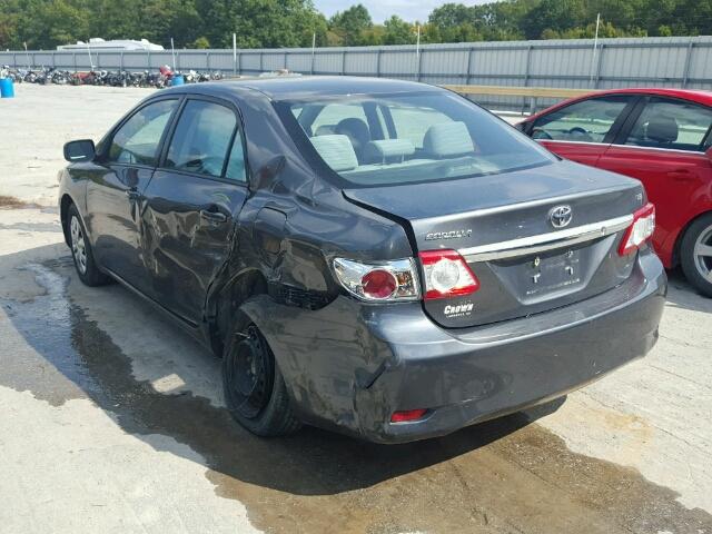 2T1BU4EE4BC588146 - 2011 TOYOTA COROLLA BA GRAY photo 3