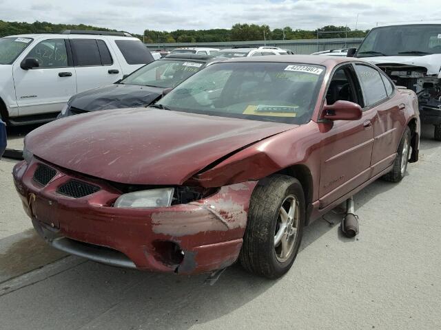 1G2WP52K6YF195584 - 2000 PONTIAC GRAND PRIX BURGUNDY photo 2