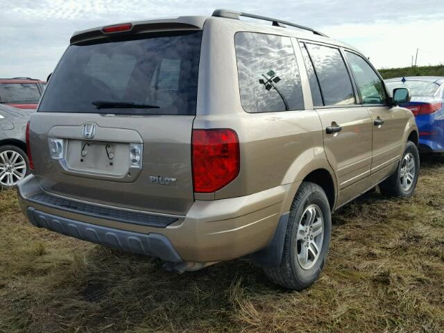 5FNYF18565B014839 - 2005 HONDA PILOT BEIGE photo 4