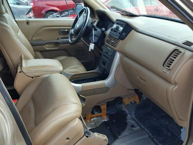 5FNYF18565B014839 - 2005 HONDA PILOT BEIGE photo 5