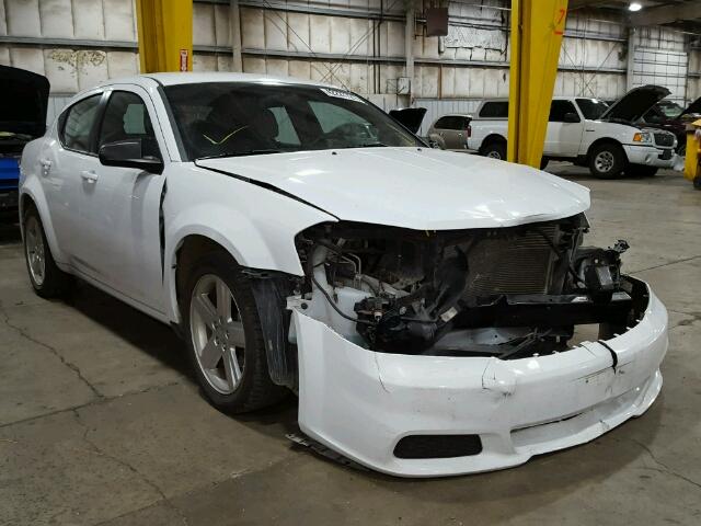 1C3CDZAB8DN645000 - 2013 DODGE AVENGER SE WHITE photo 1